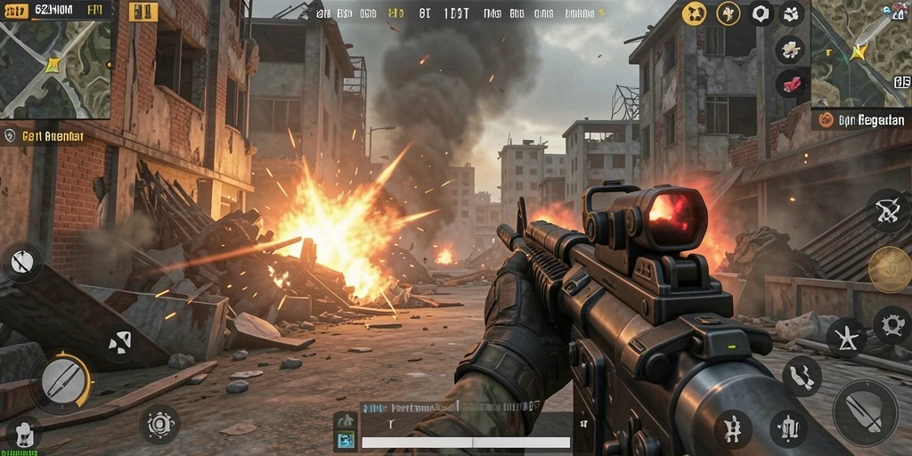 Screenshot gameplay menampilkan aksi penuh ketegangan dalam 62HOT.