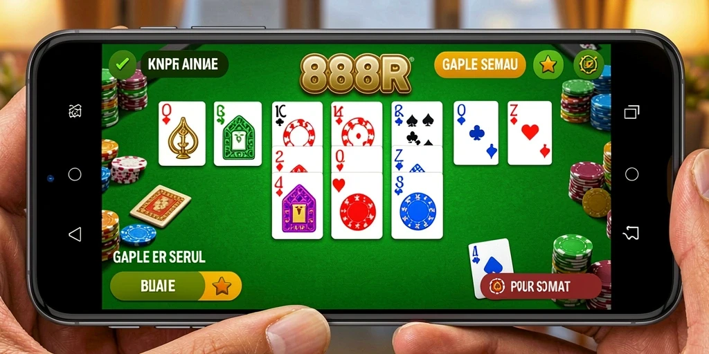 Tampilan gameplay seru dalam permainan Gaple 888R.