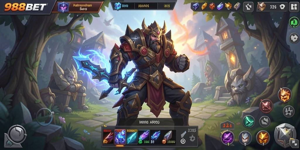 Screenshot gameplay 988BET yang menampilkan pertarungan seru di dunia fantasi.