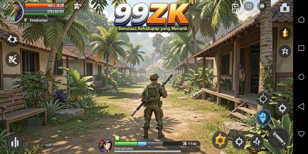 Tangkapan layar permainan 99ZK menampilkan gameplay simulasi yang imersif.