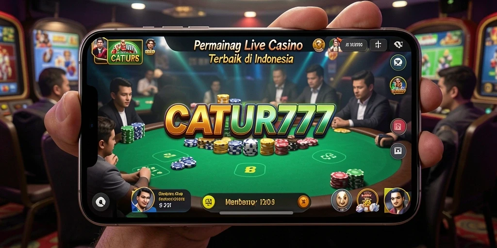 Tampilan nyata permainan Live Casino dengan dealer langsung dan suasana kasino.