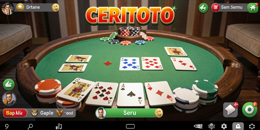 Tampilan menarik dari gameplay Gaple di CERITOTO.