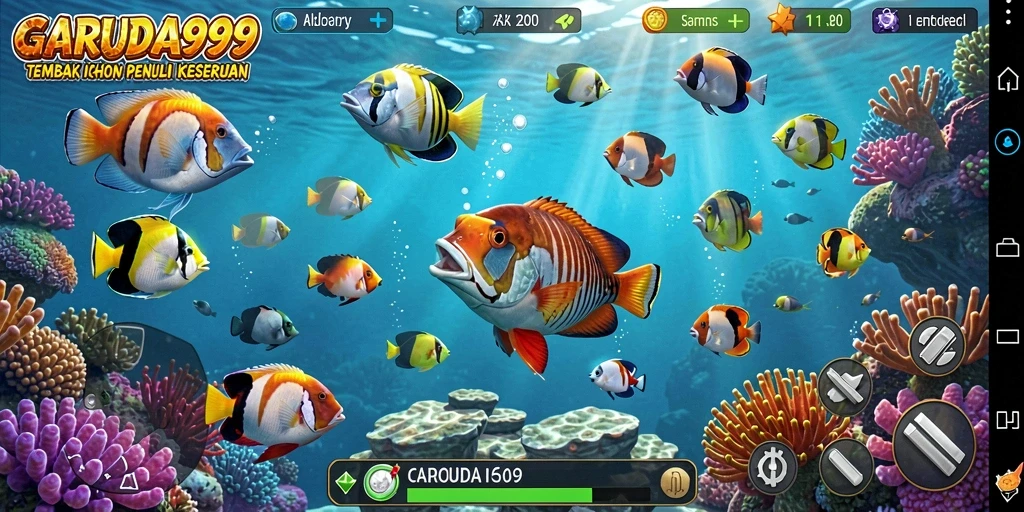 Tampilan gameplay Tembak Ikan yang seru dan mendebarkan.