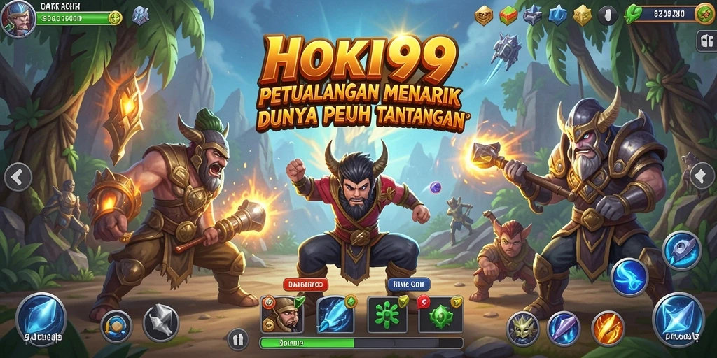 Tampilan gameplay <strong>HOKI99</strong> yang mendebarkan di dunia petualangan.