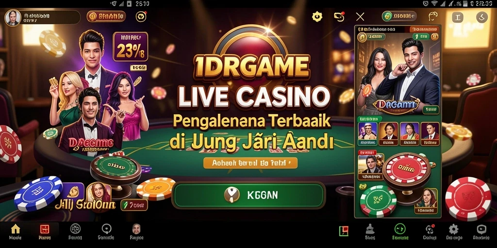 Screenshot gameplay IDRGAME menampilkan suasana Live Casino yang mengasyikkan.