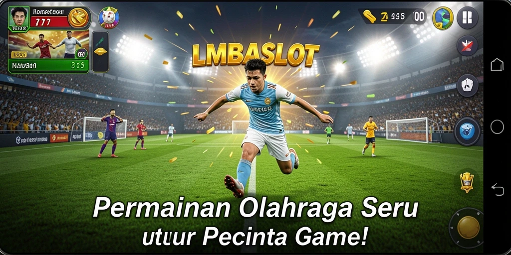 Tampilan gameplay menarik dari LMBASLOT dalam aksi olahraga.