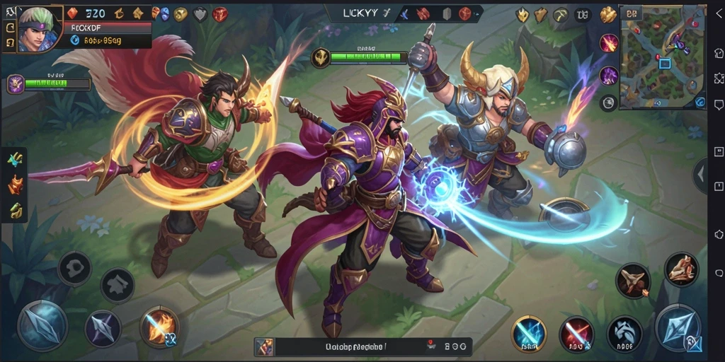 Tampilan gameplay seru di LUCKYDF dengan pertarungan intens dan eksplorasi luas.