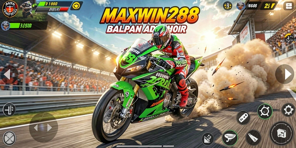 Gameplay seru dan menegangkan dalam balapan motor.
