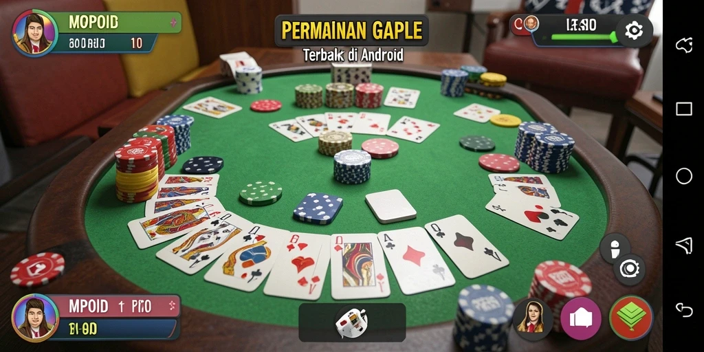 Screenshot MPOID menampilkan gameplay Gaple yang seru dan interaktif.