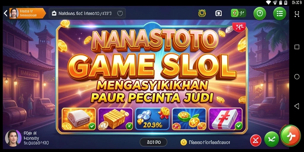 Screenshot gameplay <strong>NANASTOTO</strong> yang menunjukkan keseruan putaran slot.