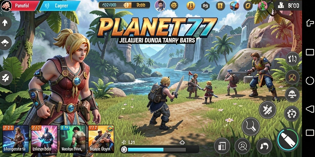 Screenshot gameplay menunjukkan keindahan dunia terbuka PLANET77.