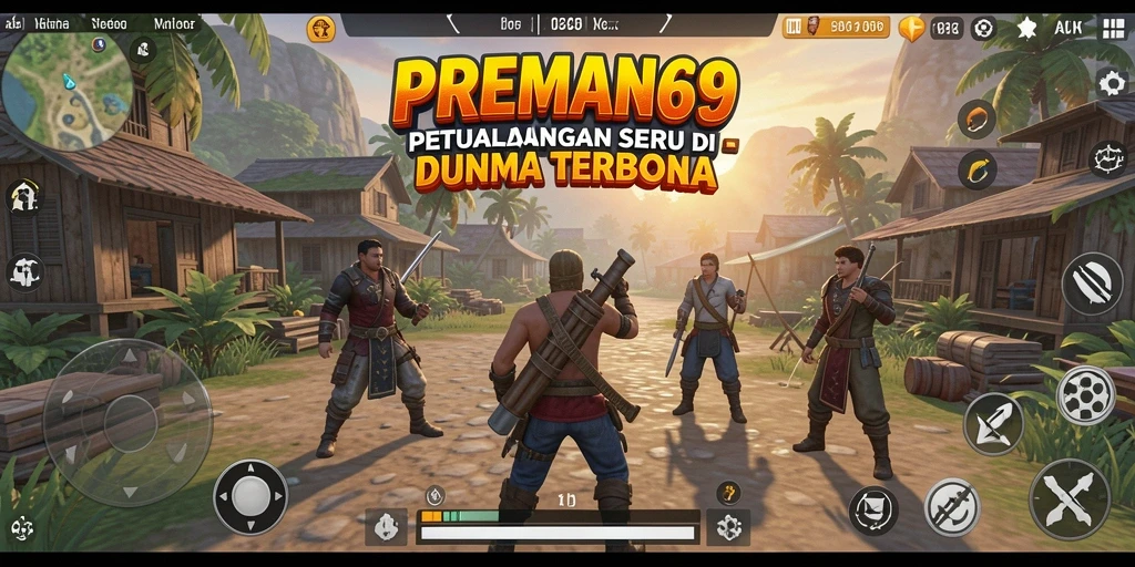 Tampilan gameplay seru dan eksploratif di dunia terbuka PREMAN69.