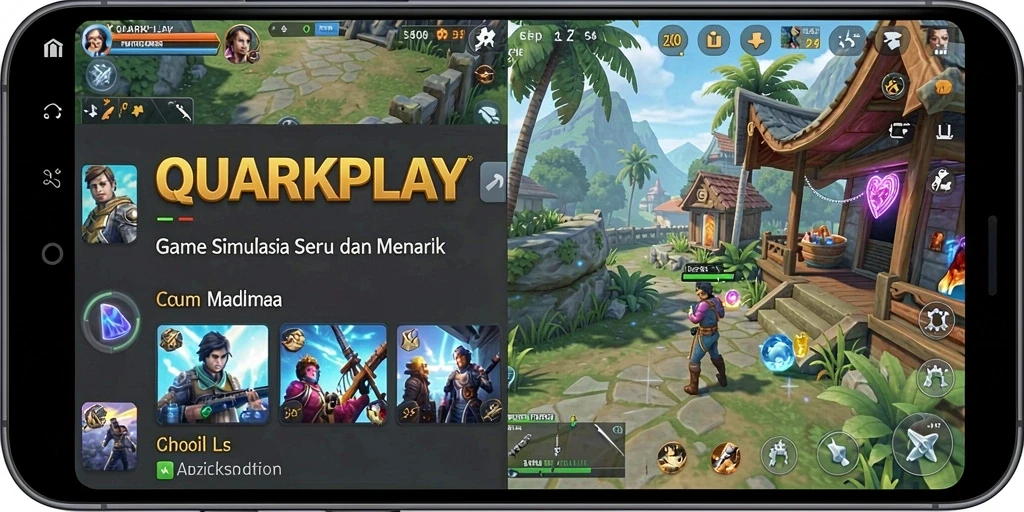 Tampilan gameplay menarik dari QUARKPLAY yang menawarkan pengalaman simulasi yang seru.