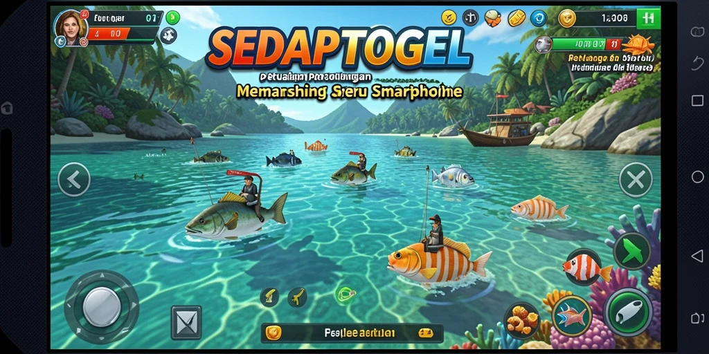 Screenshot gameplay SEDAPTOGEL yang menampilkan pengalaman memancing yang seru.