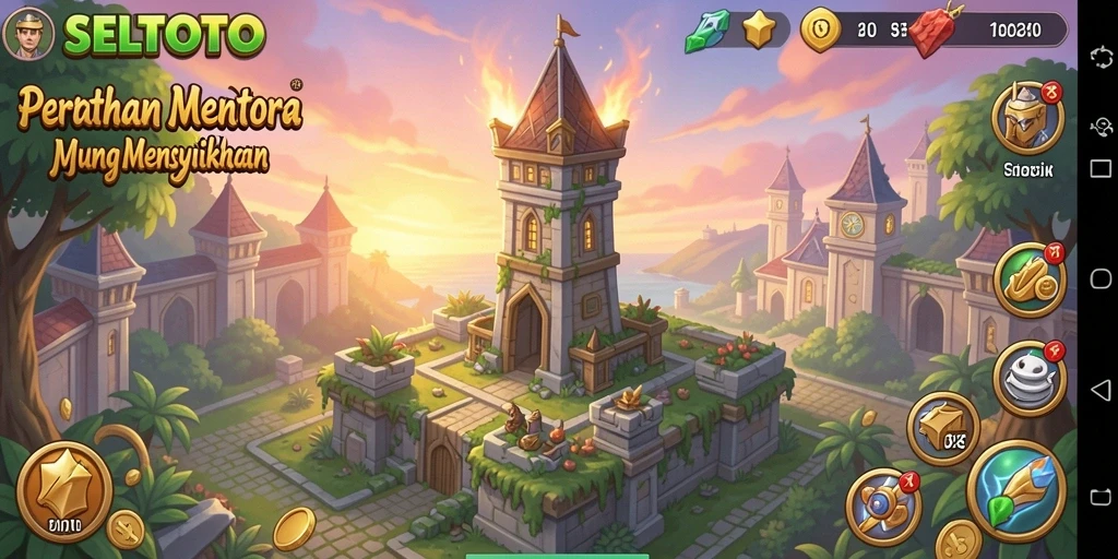 Tampilan gameplay menara pertahanan yang seru dan strategis.