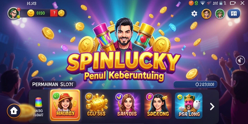 Tampilan gameplay menarik dari SPINLUCKY dengan tema Slot yang beragam.