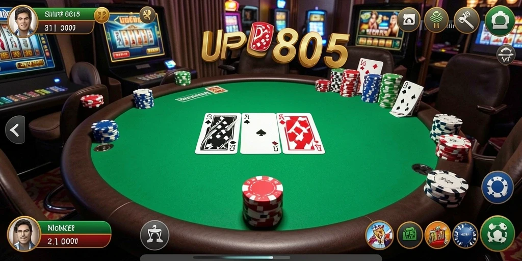 Screenshot utama SUPER805 menampilkan gameplay Poker yang seru dan menegangkan.