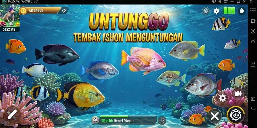 Tampilan gameplay <strong>UNTUNGGO</strong> yang menarik saat menangkap ikan.