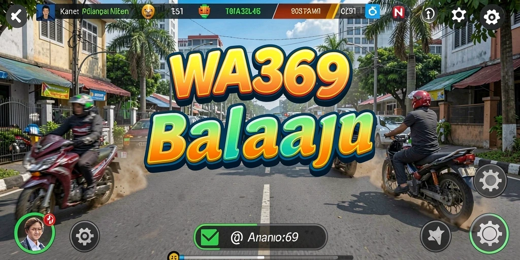 Screenshot gameplay WA369 menampilkan momen balapan seru di trek yang menantang.